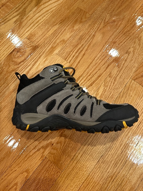 Merrell Black and Gray Athletic Shoes with Yellow Accents - Picture 3 of 8